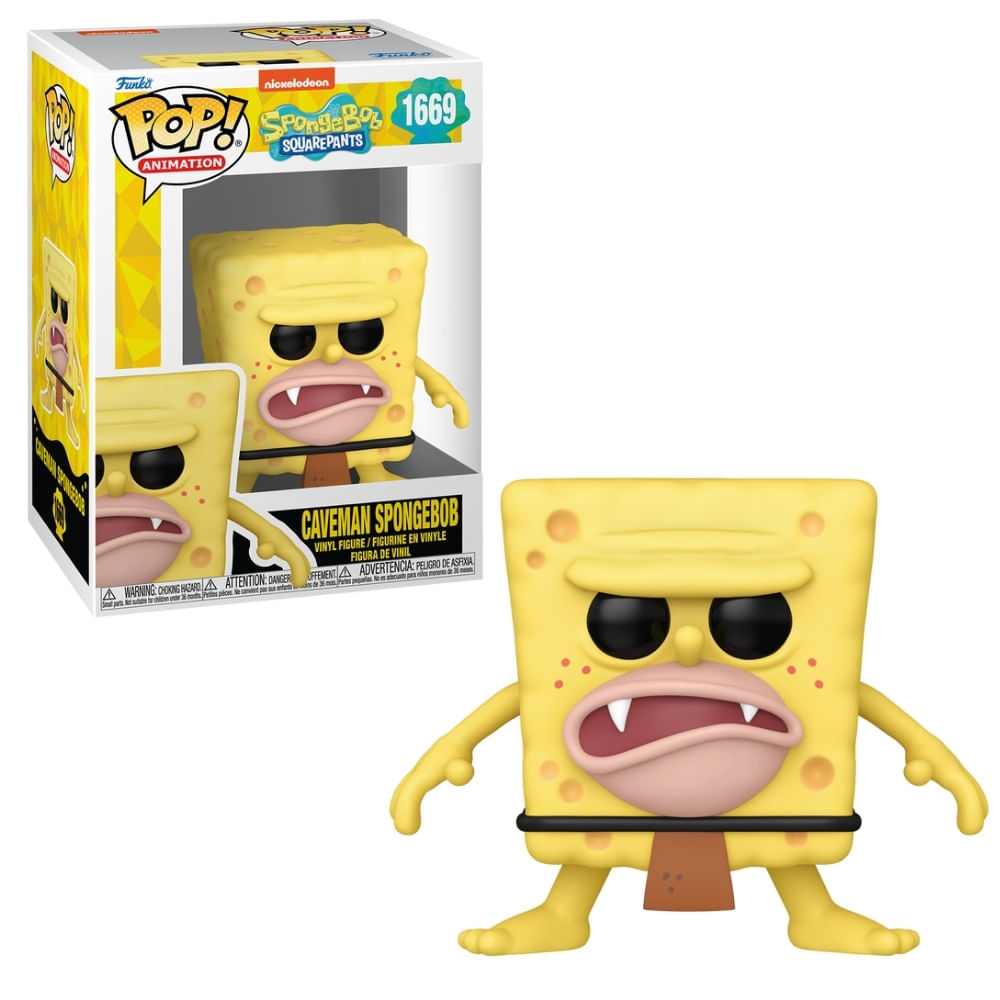 Boneco Funko Pop! Bob Esponja 25 anos - Bob Esponja Homem das Cavernas
