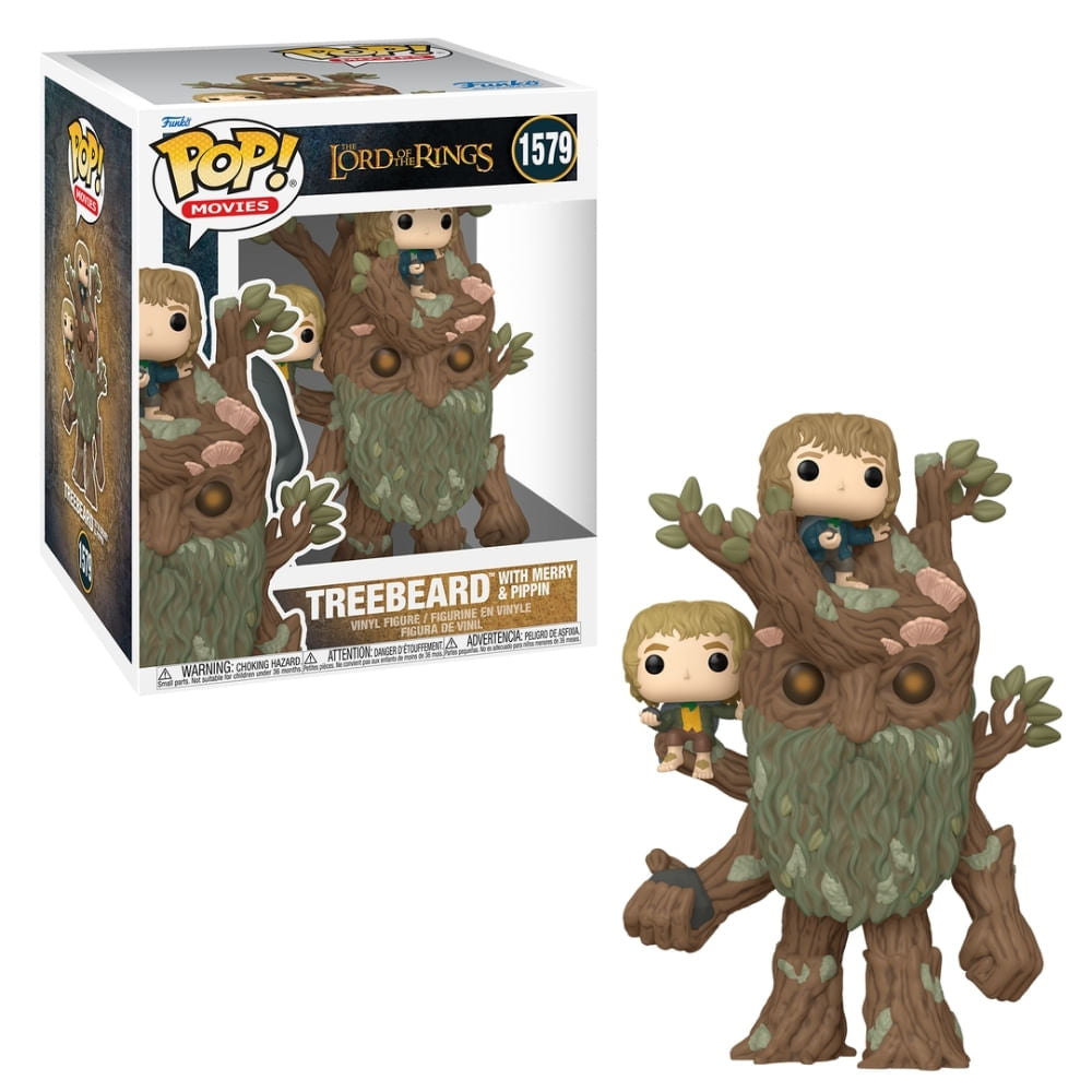 Boneco Funko Pop! Super O Senhor dos Anéis - Ent Barbárvore com Merry e Pippin
