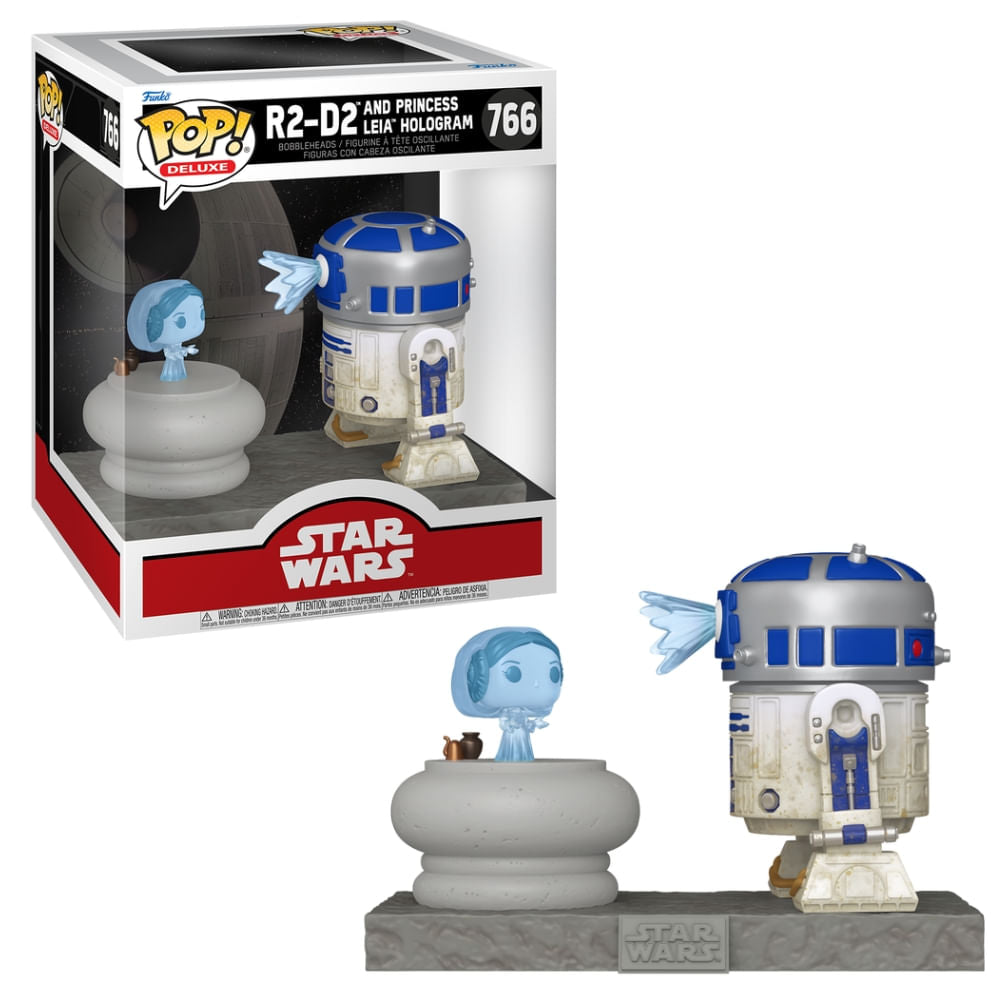 Boneco Funko Pop! Deluxe Star Wars - R2-D2 com Leia