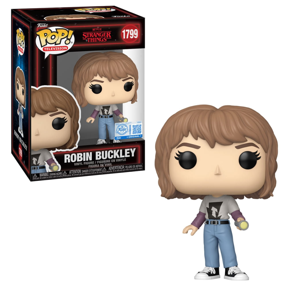 Boneco Funko Pop! Exclusivo Stranger Things T5 - Robin com Lanterna