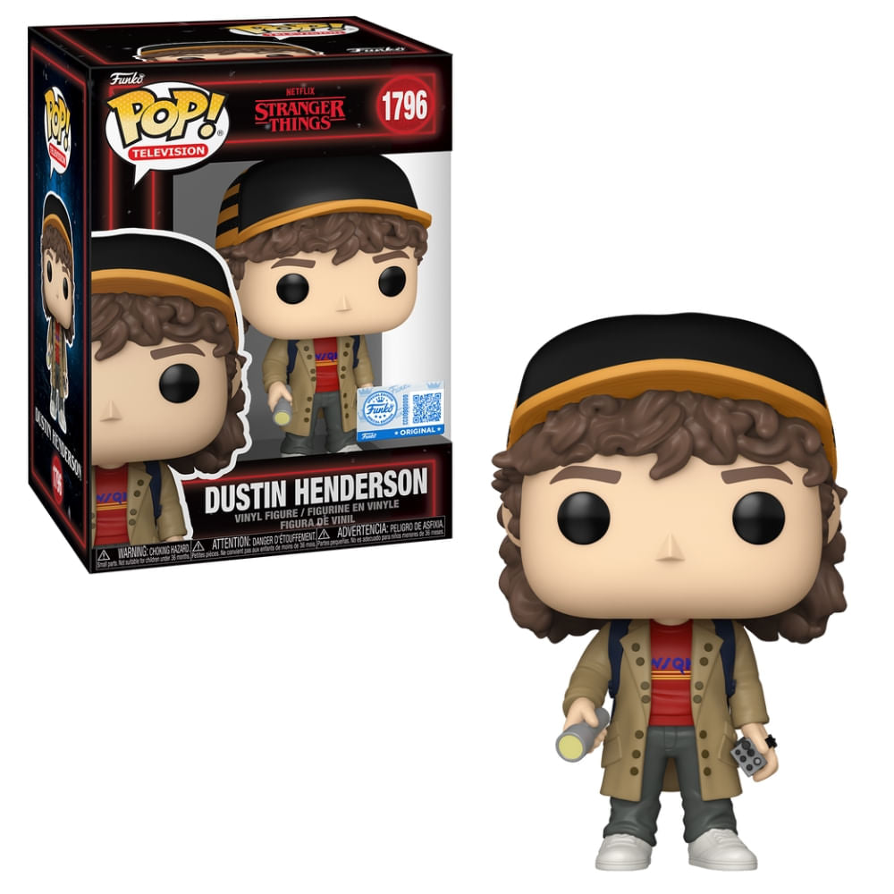 Boneco Funko Pop! Exclusivo Stranger Things T5 - Dustin com Lanterna