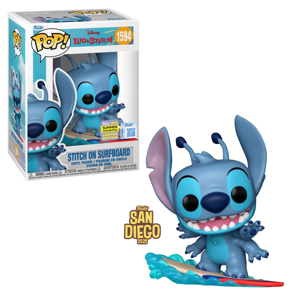 Boneco Funko Pop! Exclusivo SDCC25 Disney Lilo & Stitch - Stitch na Prancha