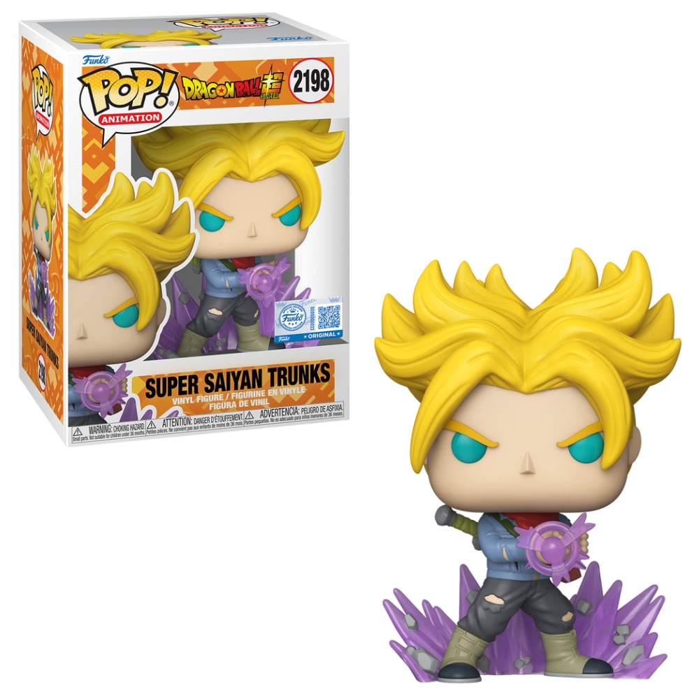 Boneco Funko Pop! Exclusivo Dragon Ball Super - Super Saiyajin Trunks com Chase