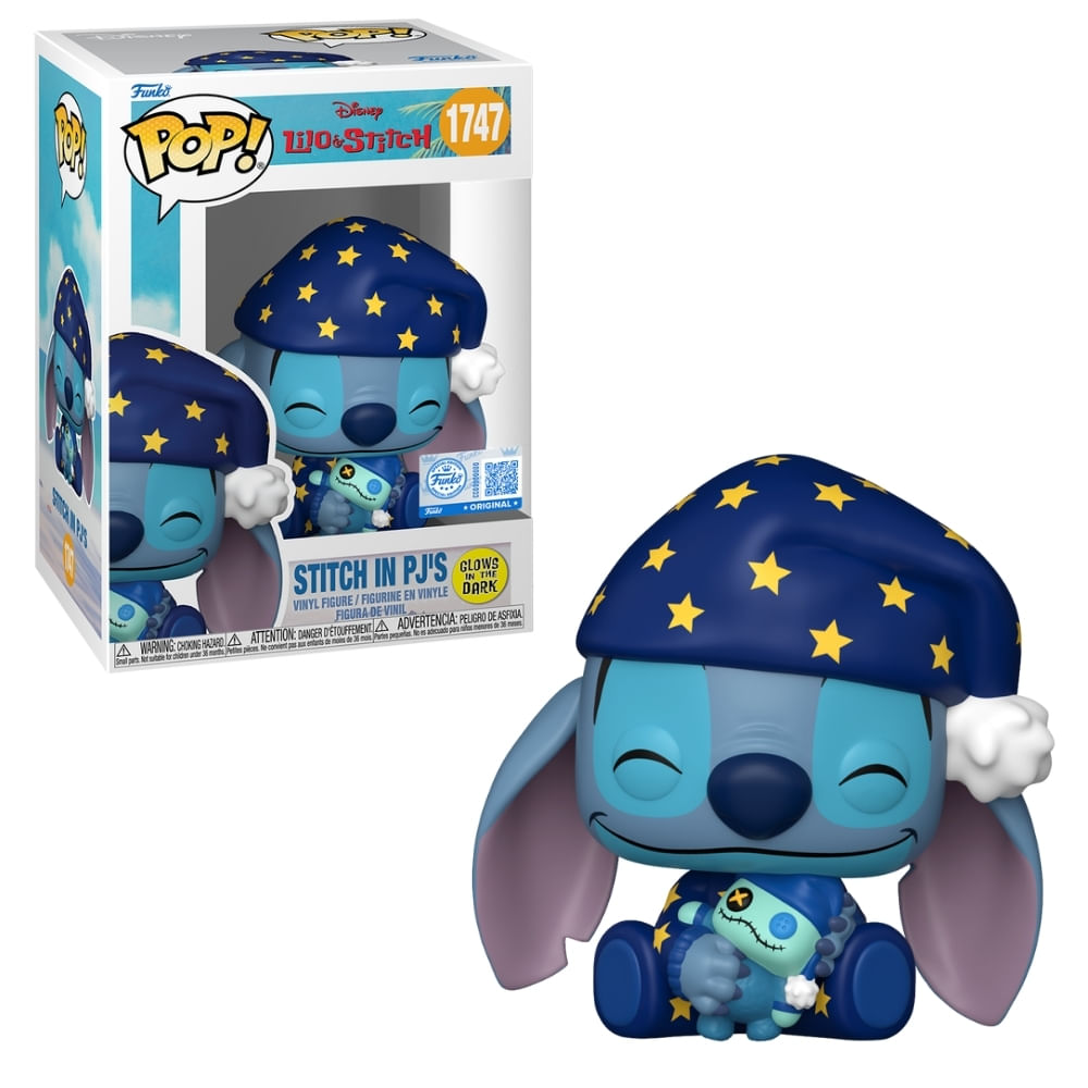 Boneco Funko Pop! Disney Lilo & Stitch - Stitch de Pijama (Glow)