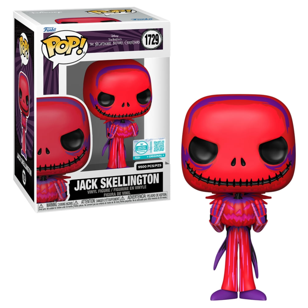 Boneco Funko Pop! Edição Limitada O Estranho Mundo de Jack- Jack com Abóbora
