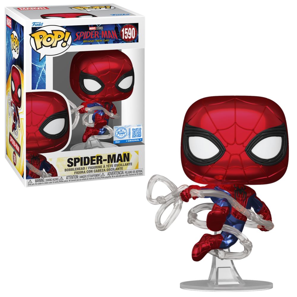 Boneco Funko Pop! Exclusivo Marvel Homem-Aranha: Um Novo Dia - Homem-Aranha (Metálico)