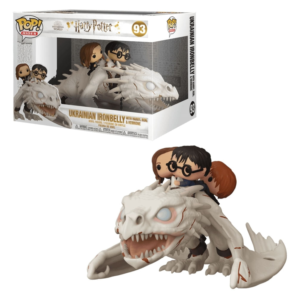Boneco Funko Pop! Rides Harry Potter - Harry, Rony e Hermione no Dragão