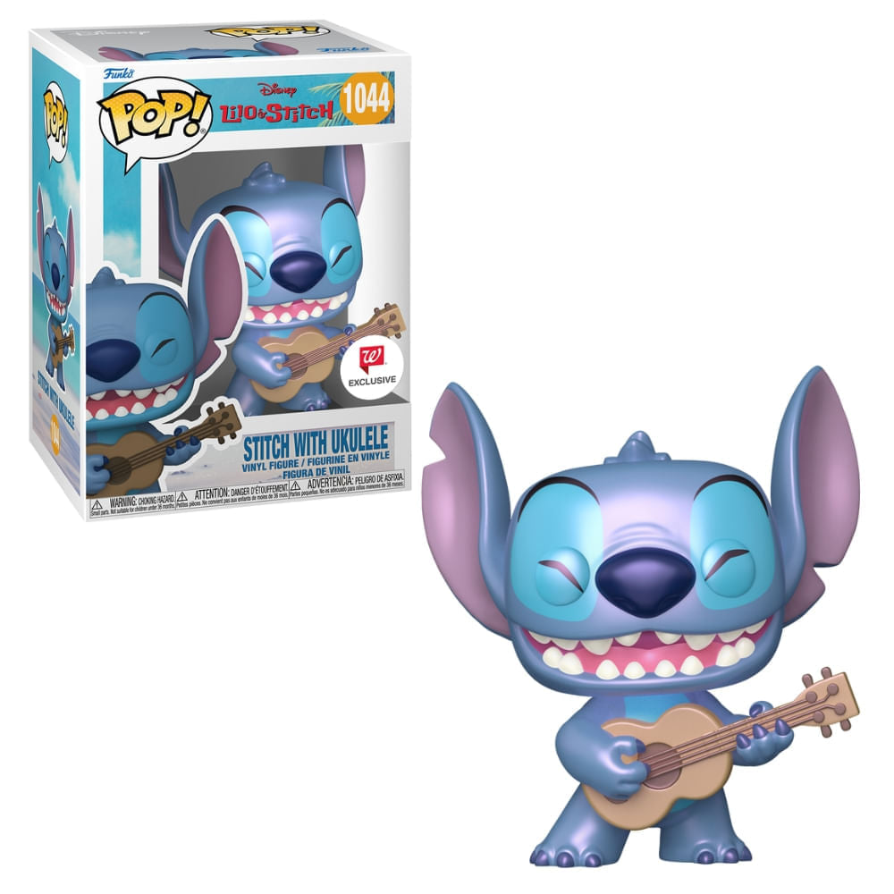 Boneco Funko Pop! Disney Lilo & Stitch - Stitch com Ukulele (Perolado)