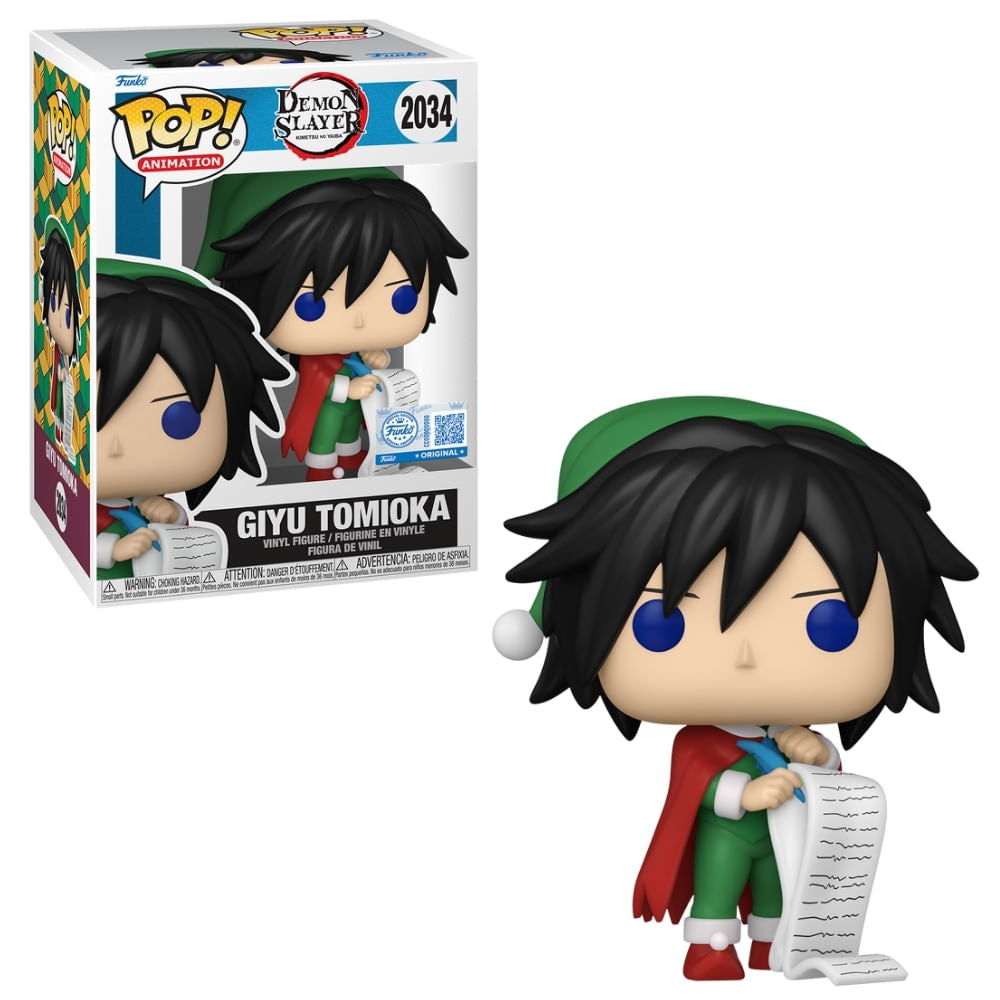 Boneco Funko Pop! Exclusivo Demon Slayer - Giyu Tomioka (Roupa Natalina)