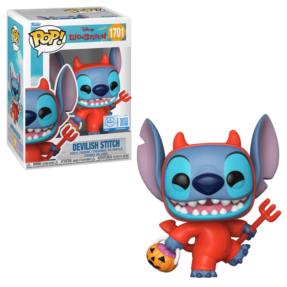 Boneco Funko Pop! Exclusivo Disney Lilo & Stitch - Stitch Travesso com Chase