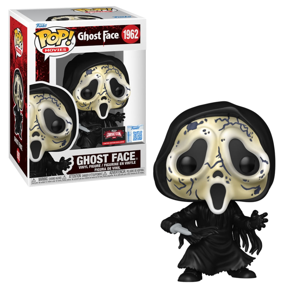 Boneco Funko Pop! Exclusivo Pânico - Ghostface de Máscara Quebrada