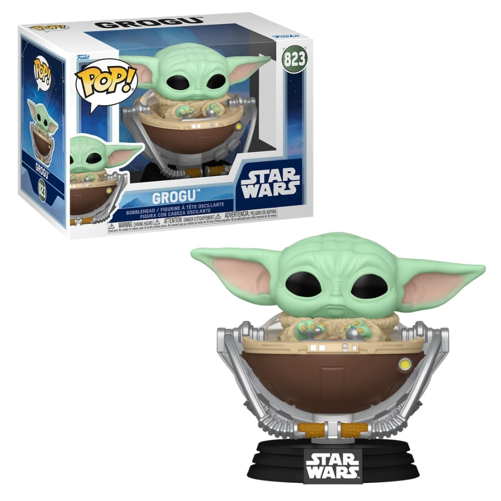 Boneco Funko Pop! Star Wars: O Mandaloriano e Grogu - Grogu no Carrinho