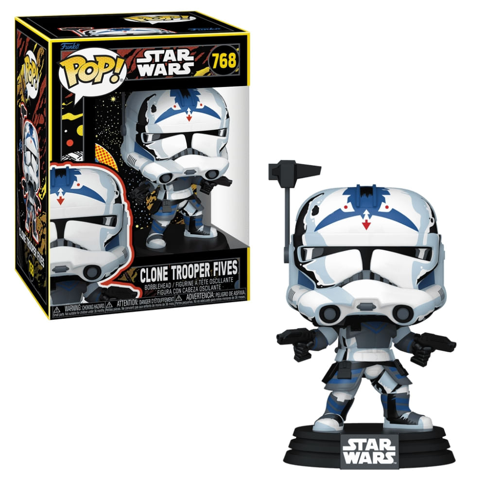 Boneco Funko Pop! Star Wars Clone Wars - Clone Trooper Fives (Retro)