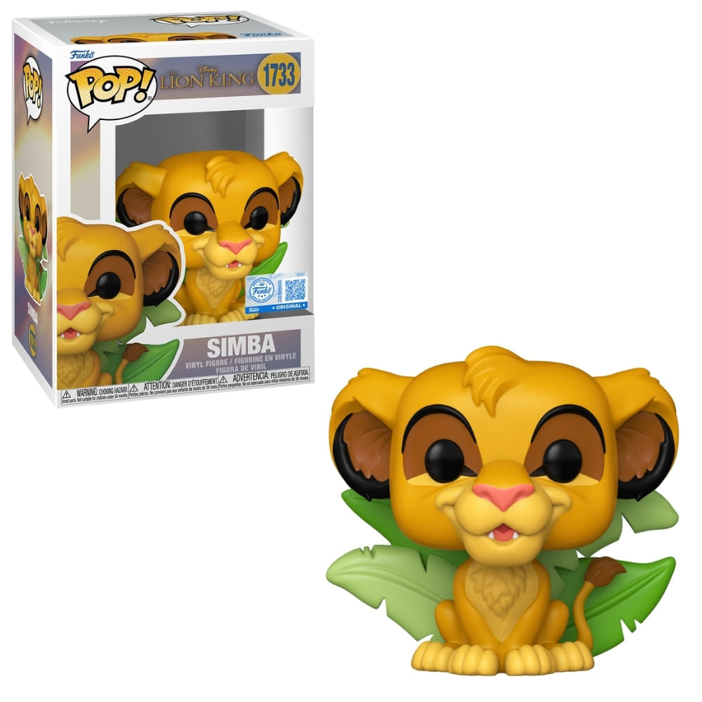 Boneco Funko Pop! Exclusivo Disney O Rei Leão - Simba com Folhas