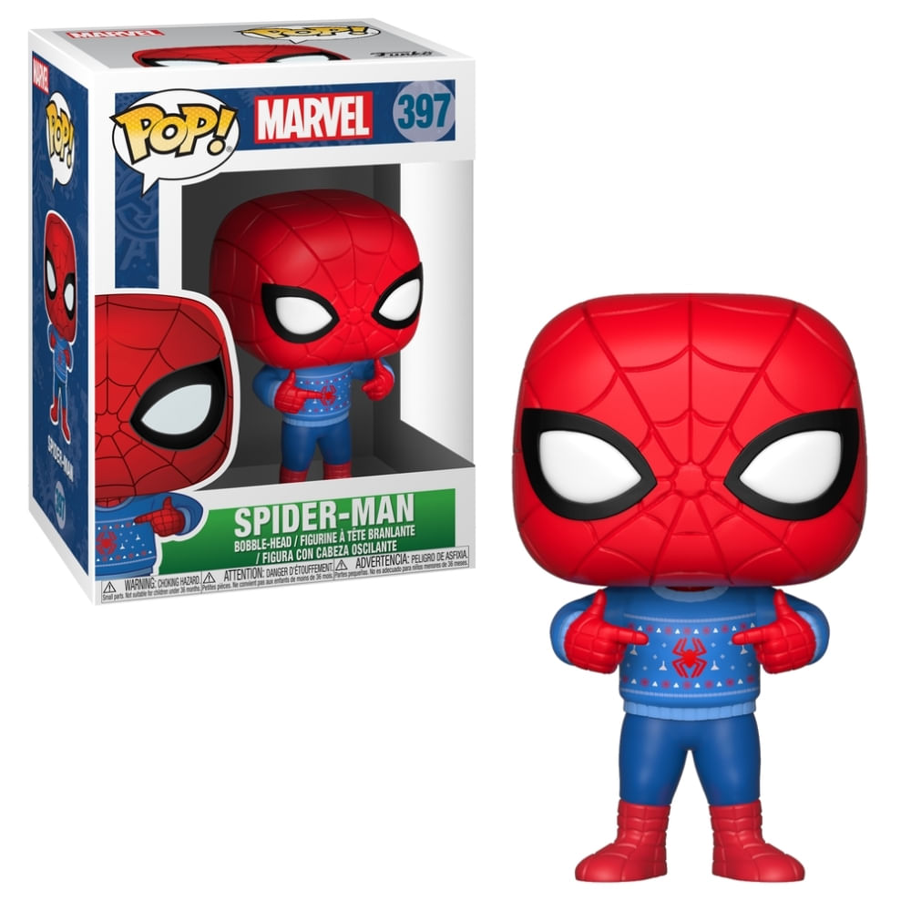 Boneco Funko Pop! Marvel - Homem-Aranha com Sweater Natalino
